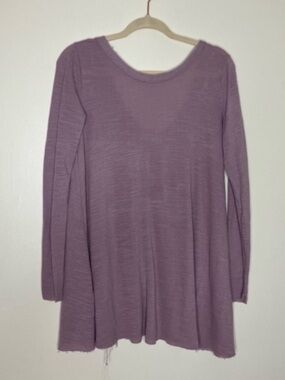 Free People Beach lilac purple long sleeve raw edge tunic top S